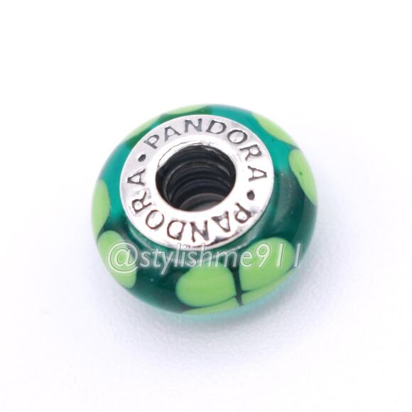 Authentic Pandora Kiss Me, I'm Irish Murano Glass Charm - Picture 7 of 9